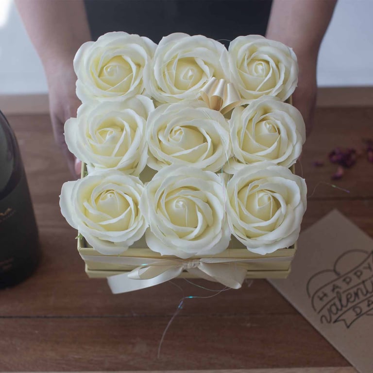 13 Cream Rose Soap Bouquet - Handcrafted by Heart
