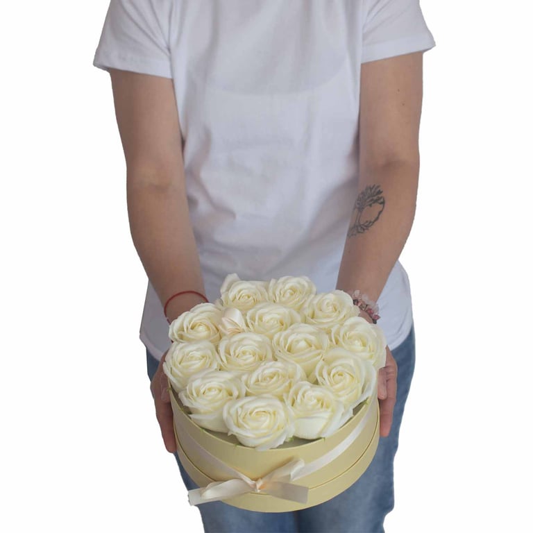 13 Cream Rose Soap Bouquet - Handcrafted by Heart