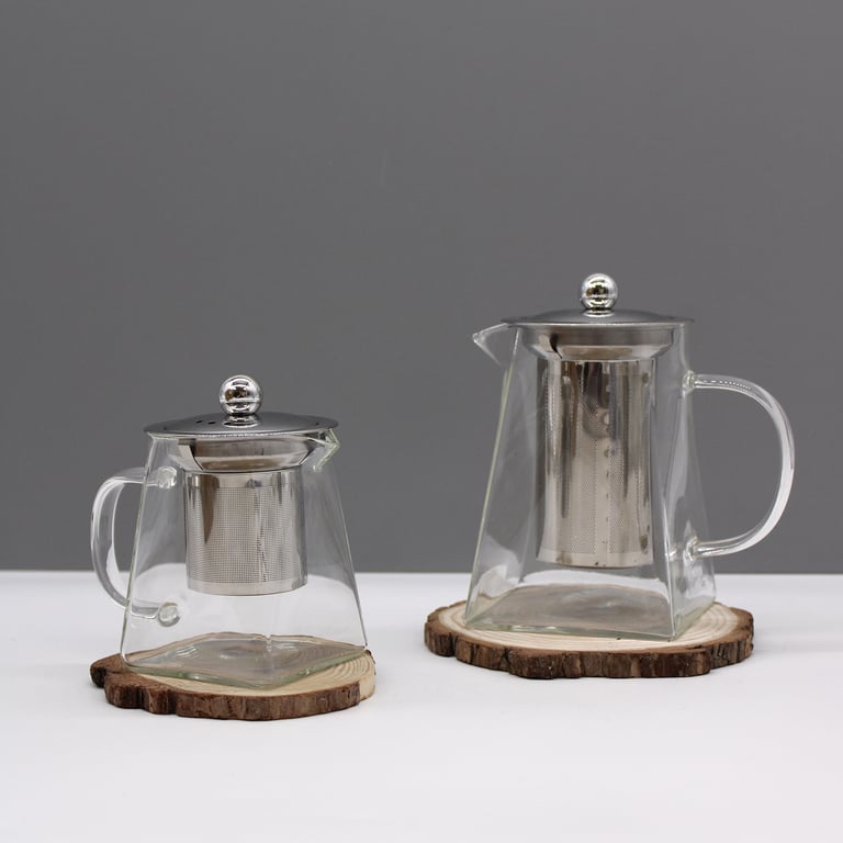 Glass Infuser Teapot - Tower Shape 350ml Capacity, Built-in Glass Tea Infuser, Perfect for Loose Leaf Tea Enthusiasts
