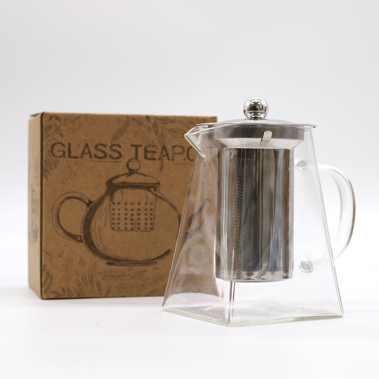 750ml Tower Shape Glass Infuser Teapot - Brew Fresh & Aromatic Tea