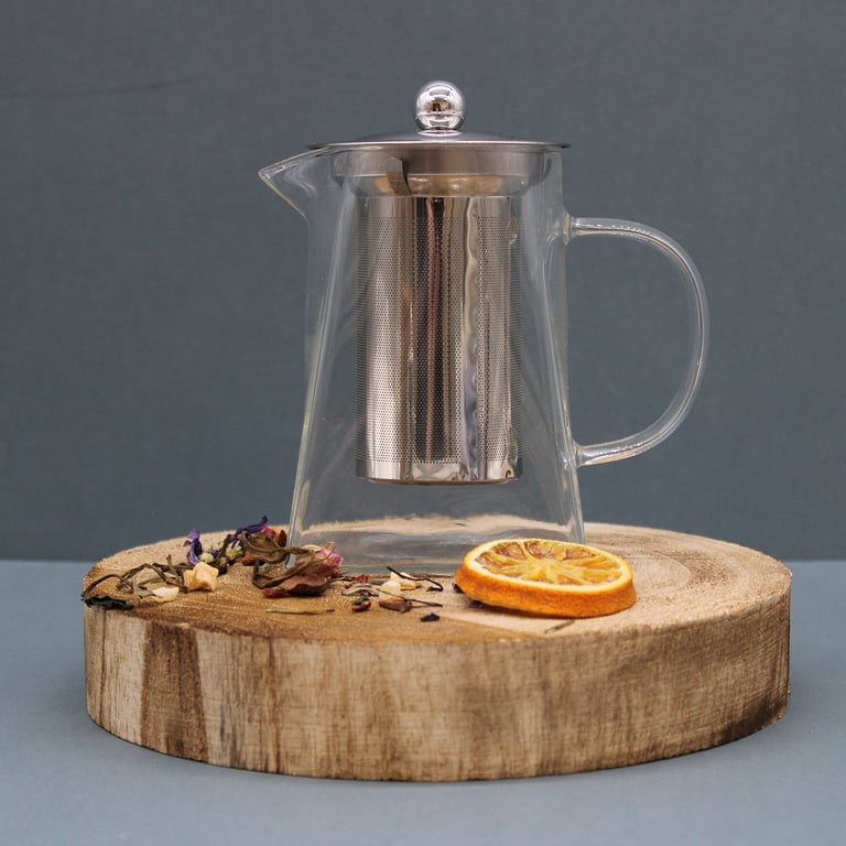 750ml Tower Shape Glass Infuser Teapot - Brew Fresh & Aromatic Tea