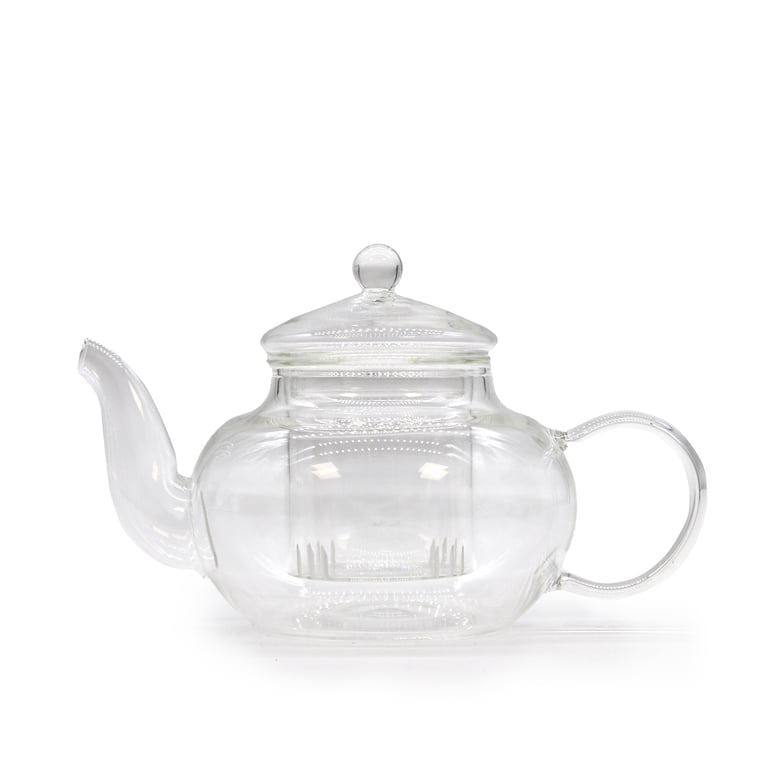Glass Infuser Teapot - Round Pearl Design, 400ml Capacity, Ceramic Infuser Included