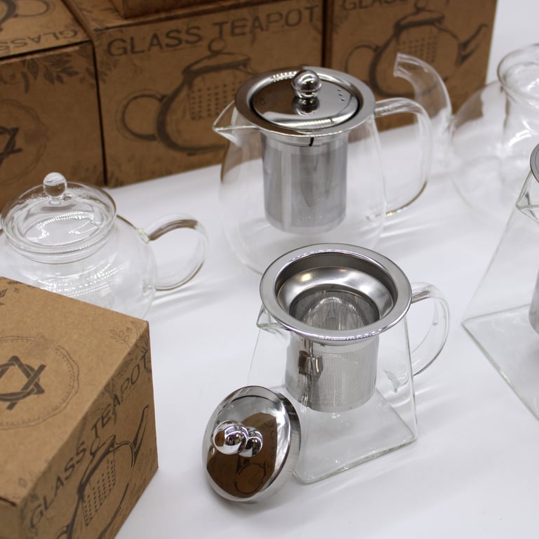 800ml Glass Infuser Teapot (Round Pearl) - Premium Brewing Experience
