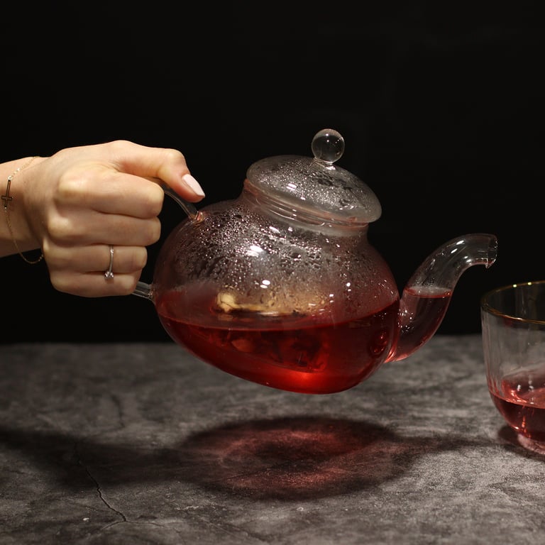 800ml Glass Infuser Teapot (Round Pearl) - Premium Brewing Experience