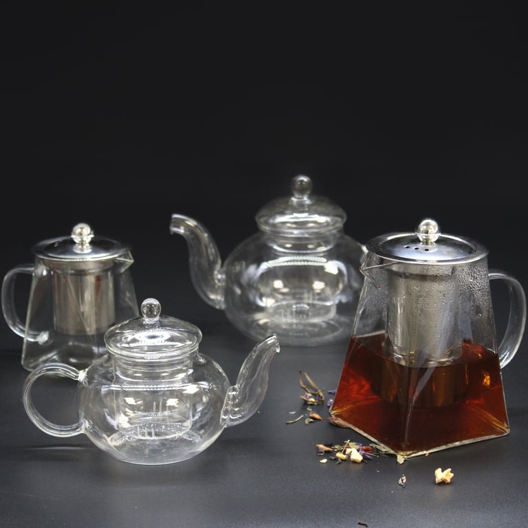 800ml Glass Infuser Teapot (Round Pearl) - Premium Brewing Experience