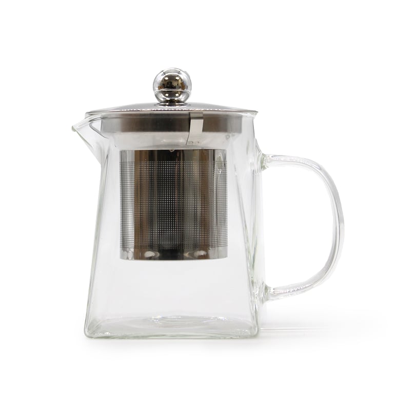 Glass Infuser Teapot - Tower Shape 350ml Tea Steeping Vessel with Built-in Glass Tea Infuser