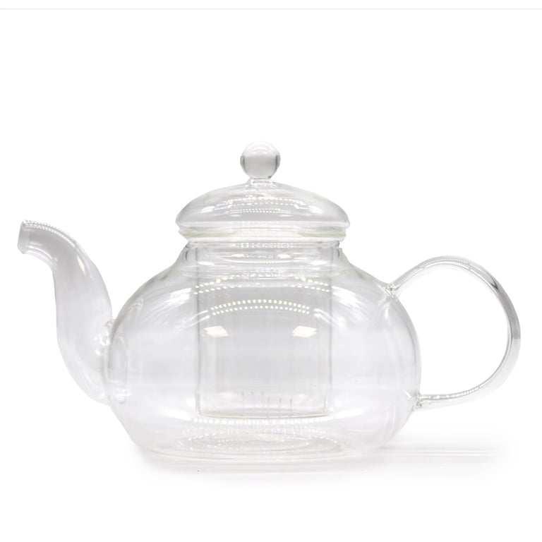 800ml Glass Infuser Teapot - Round Pearl Design - BrandName