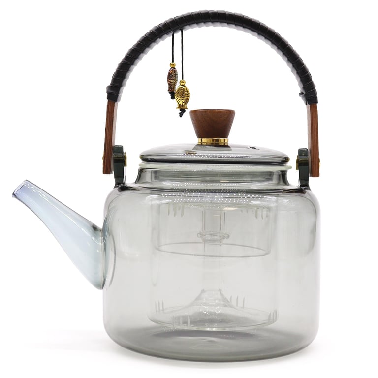 1000ml Glass Infuser Teapot (Charcoal Steamer System) - Premium Model