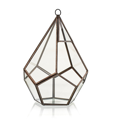 Large Pentagon Glass Terrarium - Spacious Habitat for Plants & Pets