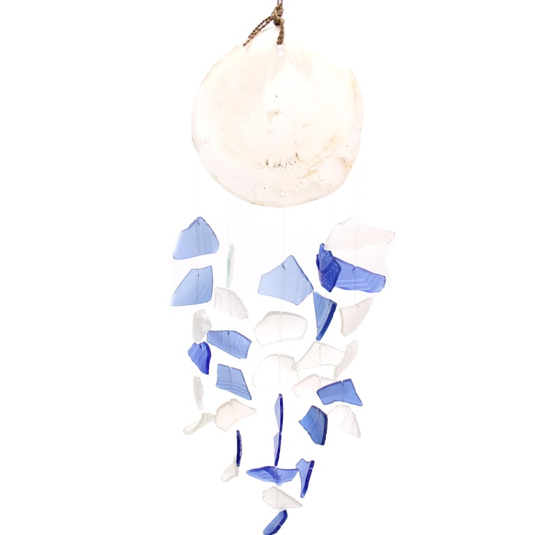 Blue & White Glass Drop Copis - Decorative Handcrafted Glassware