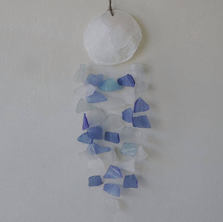 Blue & White Glass Drop Copis - Decorative Handcrafted Glassware