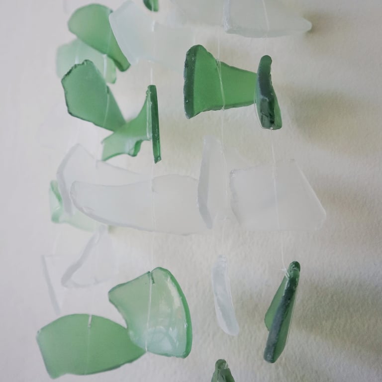 Green & White Glass Copis Drop by Unknown Brand