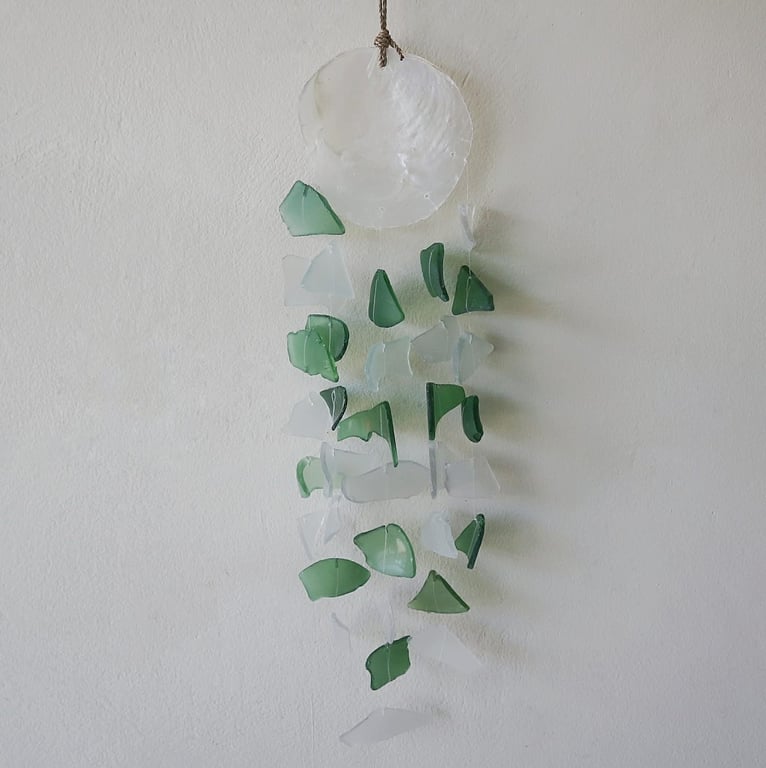 Green & White Glass Copis Drop by Unknown Brand