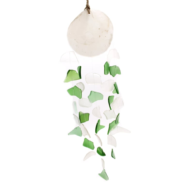 Green & White Glass Copis Drop by Unknown Brand