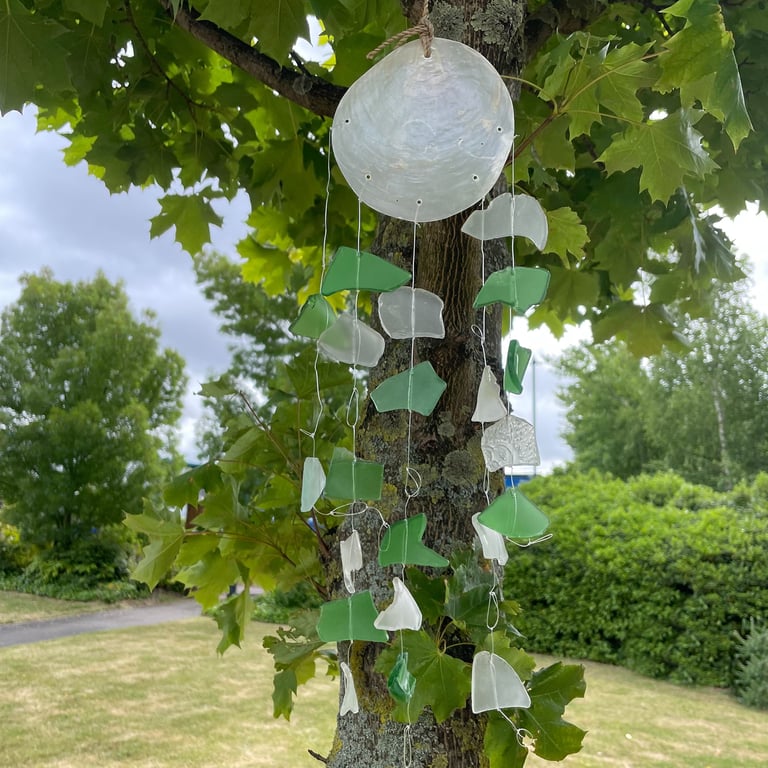 Green & White Glass Copis Drop by Unknown Brand