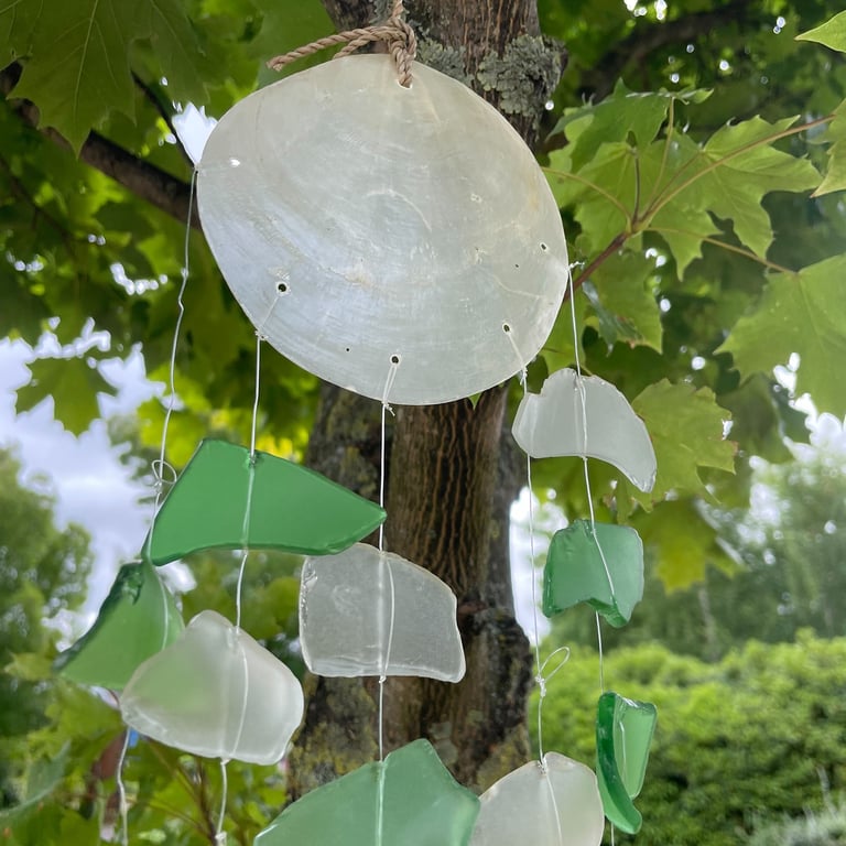 Green & White Glass Copis Drop by Unknown Brand