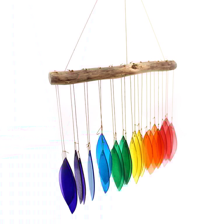 Assorted Rainbow Glass Chimes - Vibrant Sound Enhancer