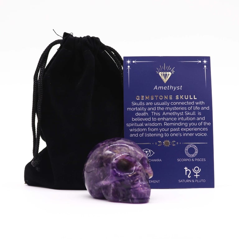 Large Amethyst Gemstone Skull - Authentic Quality
