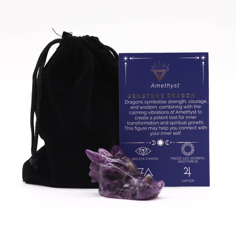 Amethyst Small Gemstone Dragon Head Sculpture