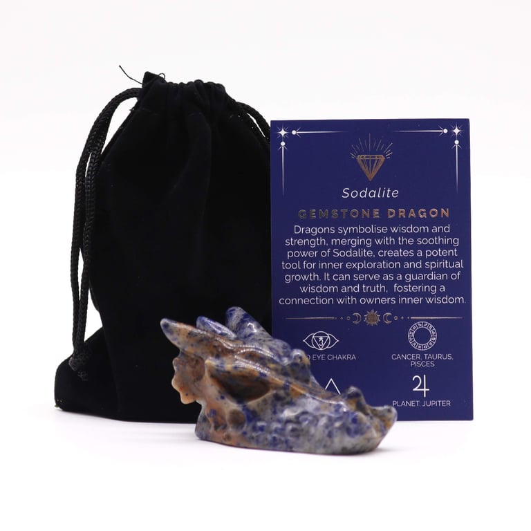 Sodalite Dragon Head Gemstone - Large, Stunning Piece