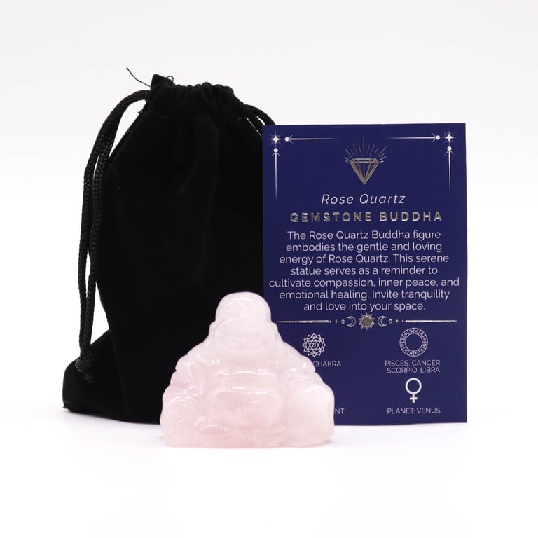 Rose Quartz Large Buddha Statue - Gemstone Decor by Unbranded
