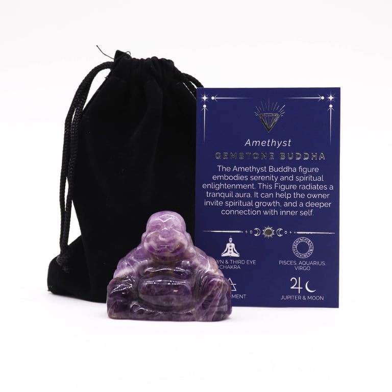Amethyst Large Buddha Statue - High-Quality Gemstone Decor