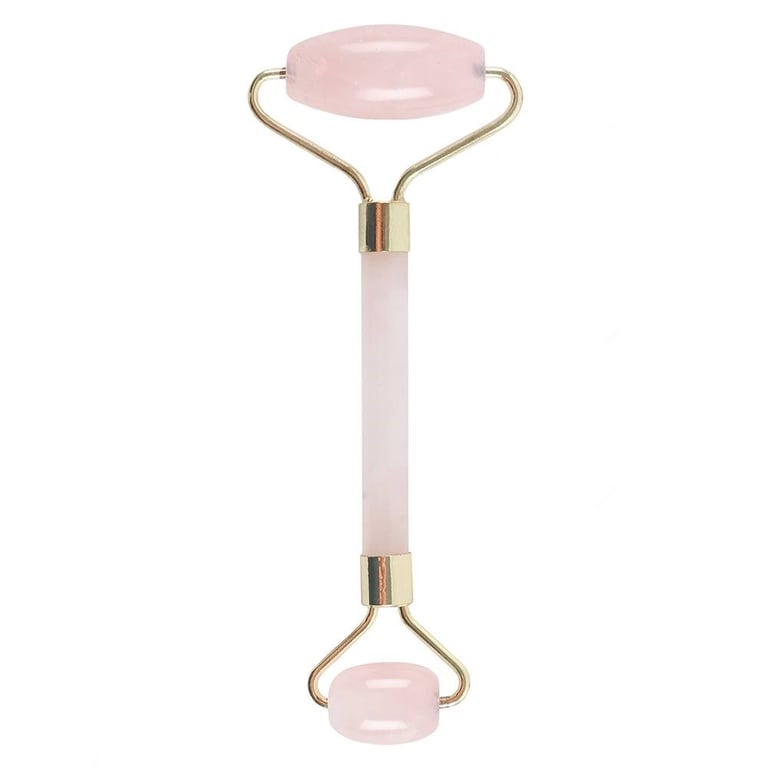 Rose Quartz Gemstone Face Roller for Facial Lymphatic Drainage and Anti-Inflammatory Relief