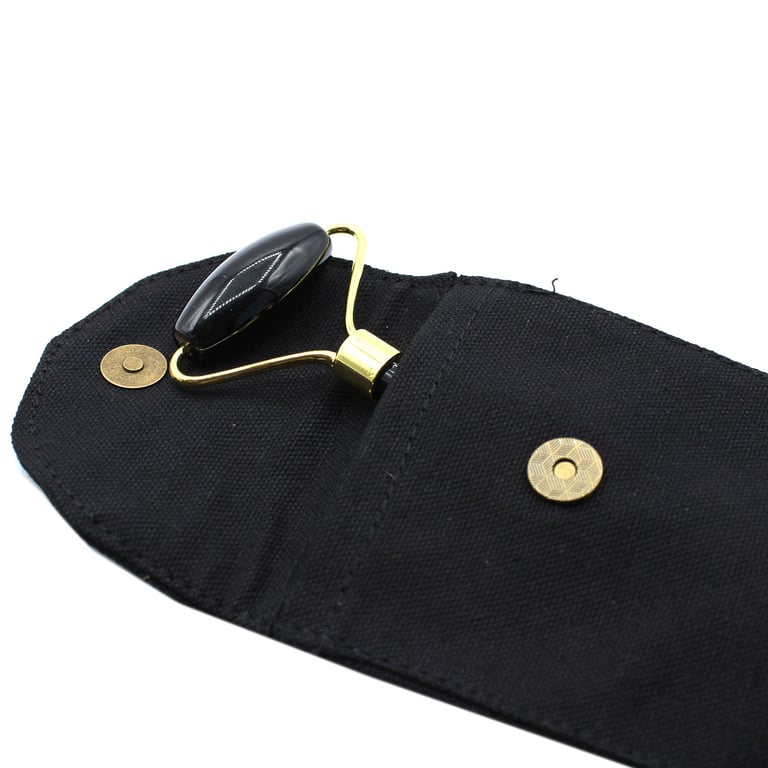 Black Obsidian Gemstone Face Roller - Anti-Aging Facial Massage Tool