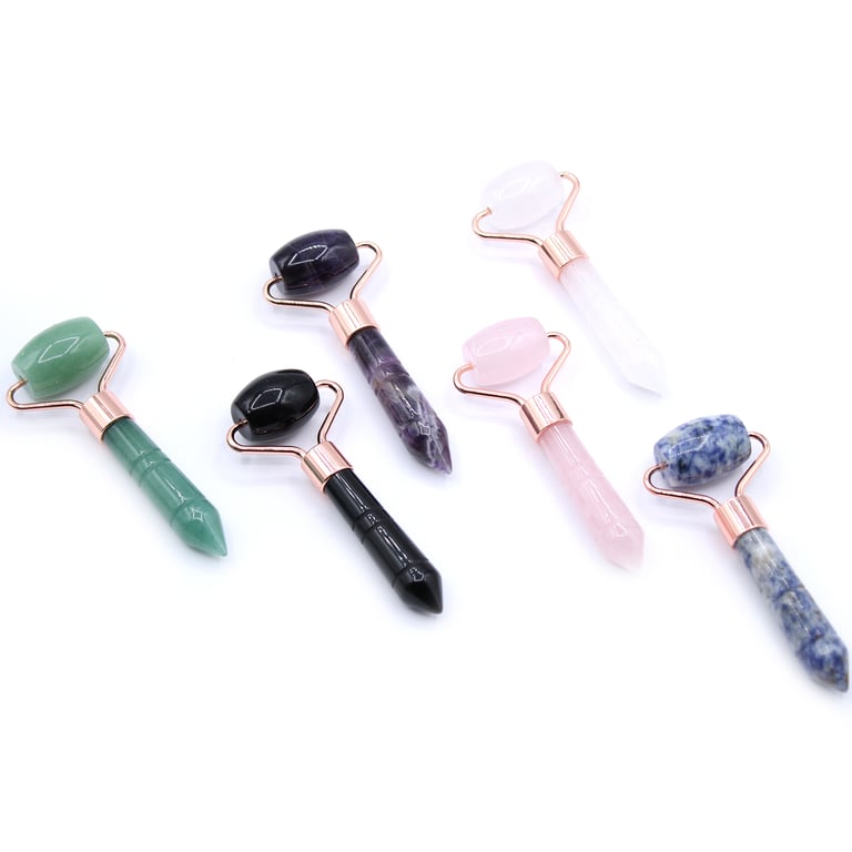Amethyst Gemstone Mini Roller - Portable Stone Massage Tool for Relaxation and Skincare