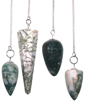 Tree Agate Crystal Pendulum - Divination Tool for Spiritual Practice and Metaphysical Guidance