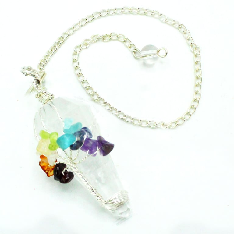 Seven Chakra Crystal Magic Pendulum - Enhance Spiritual Energy Healing