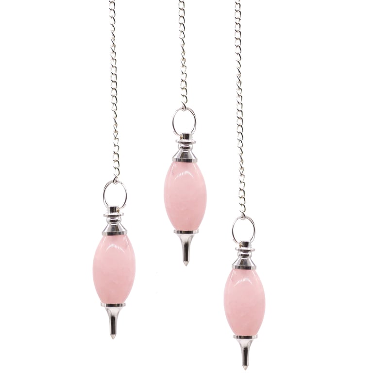 Lingam Shaped Rose Quartz Pendulum - Spiritual Healing and Energy Balancing Tool