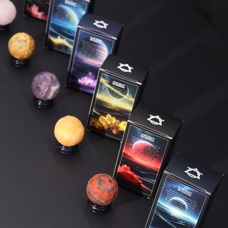 Sola Goldstone Stand with Ametyst Planet (Jupiter) - Decorative Gemstone Display