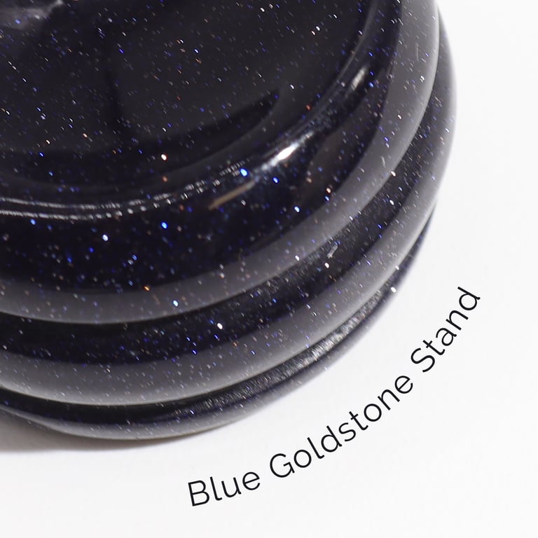 Sola Goldstone Stand with Yellow Jade Planet (SATURN) - Decorative Cosmic Orb Accessory