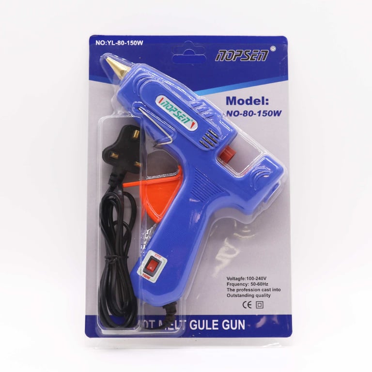 Nopsen 80-150W Professional Hot Glue Gun, UK Plug, 11mm Sticks Compatible, High Power Adhesive Application Tool