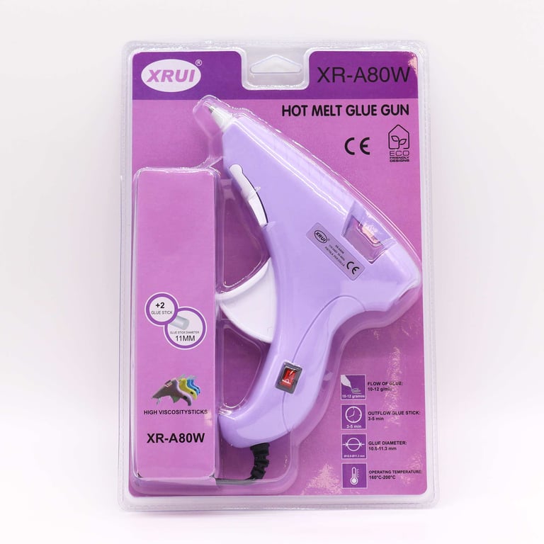 Xrui 80W Hobby Hot Glue Gun - UK Plug Compatible with 11mm Sticks