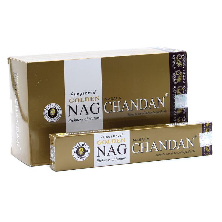 Golden Nag 15g Chandan Incense Sticks - Home Aromatherapy Spiritual Fragrance
