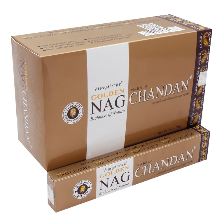 Golden Nag 15g Chandan Incense Sticks - Home Aromatherapy Spiritual Fragrance