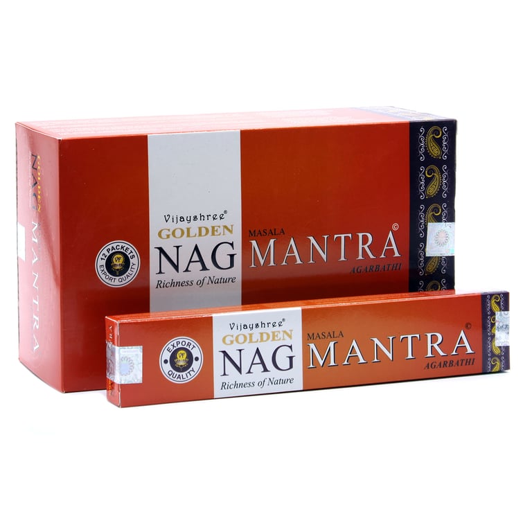 Golden Nag 15g Incense Sticks by Mantra - Spiritual Aromatherapy for Meditation and Home Relaxation