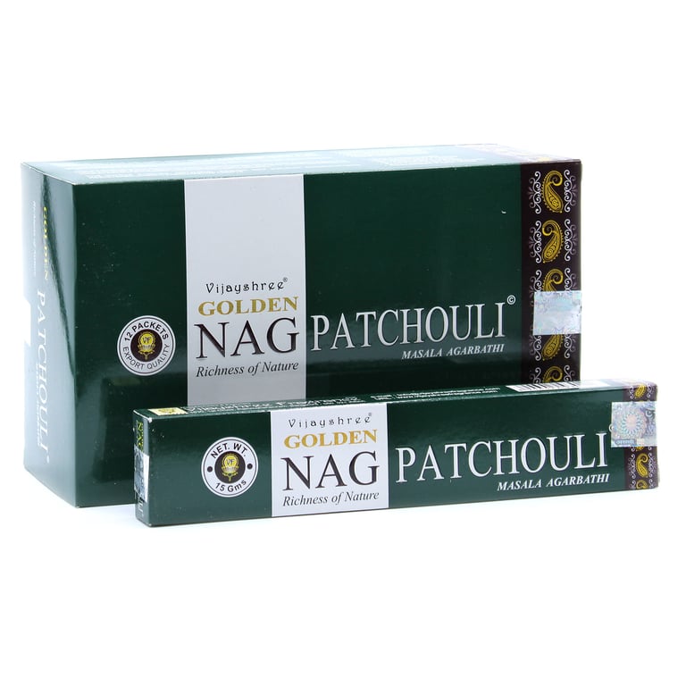 Golden Nag 15g Patchouli Oriental Incense Sticks - Aromatic Home Fragrance