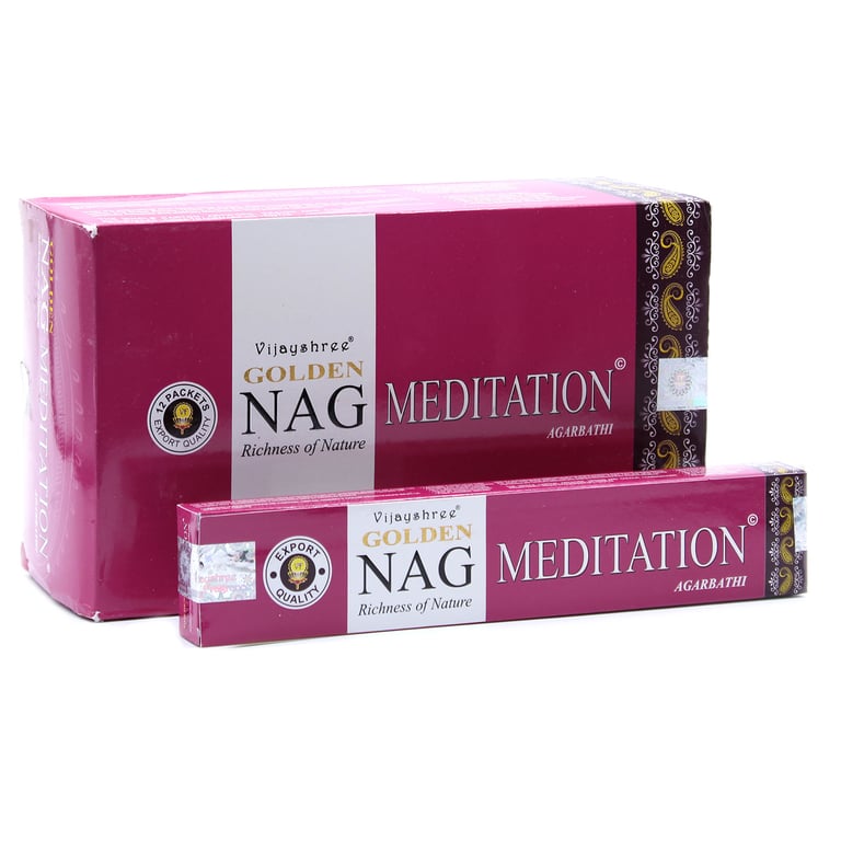 Golden Nag 15g Meditation Incense Sticks - Calming Spiritual Relaxation