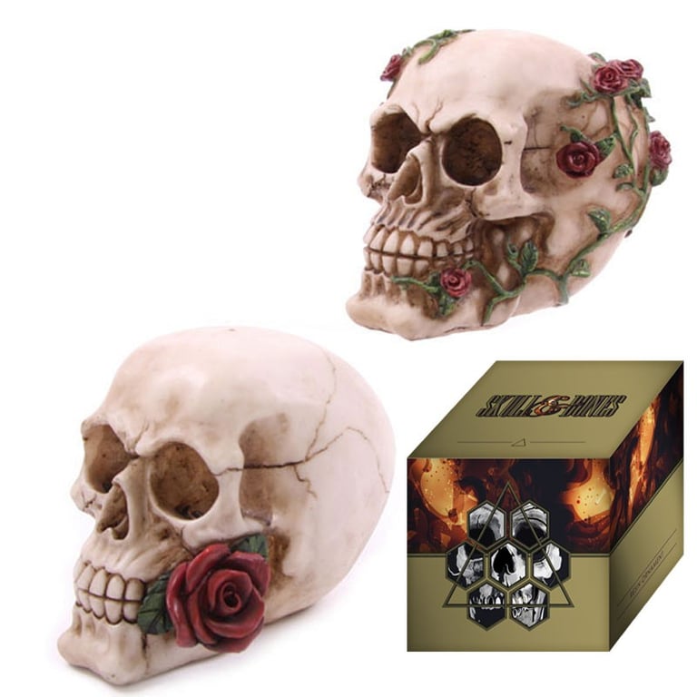 Artistic Skull with Roses Decorative Item - Random Design - Brand Name