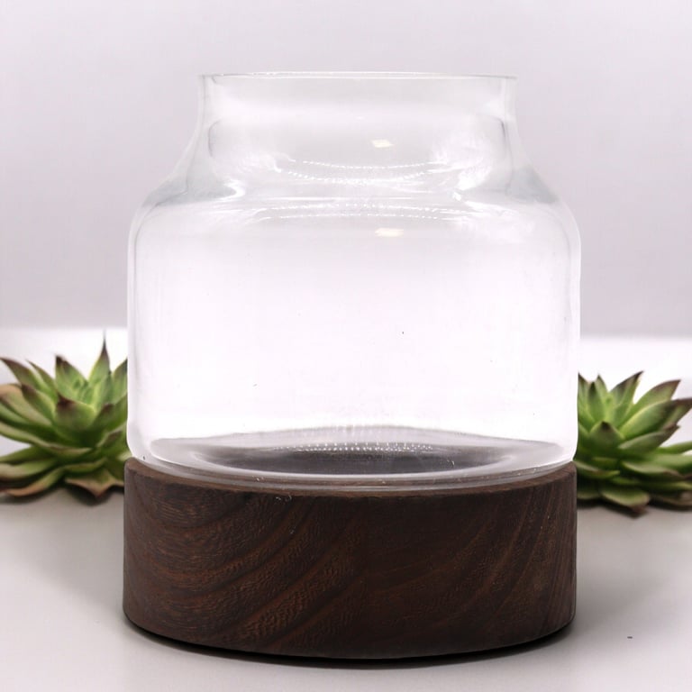 Dark Tung Wood Small Shaped Terrarium - Indoor Miniature Wooden Garden Planter