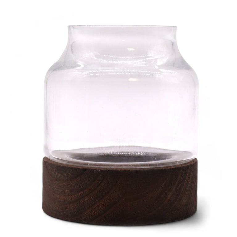 Dark Tung Wood Small Shaped Terrarium - Indoor Miniature Wooden Garden Planter