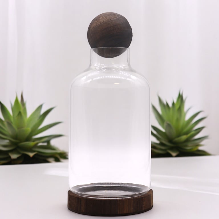 Large Tung Wood Terrarium - Ball Top Design - Premium Model