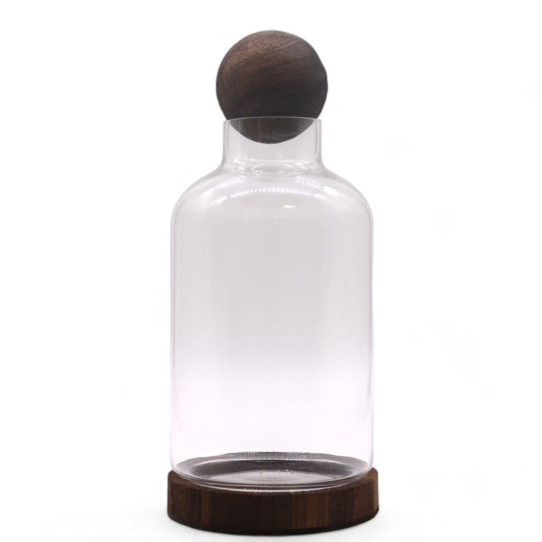 Large Tung Wood Terrarium - Ball Top Design - Premium Model