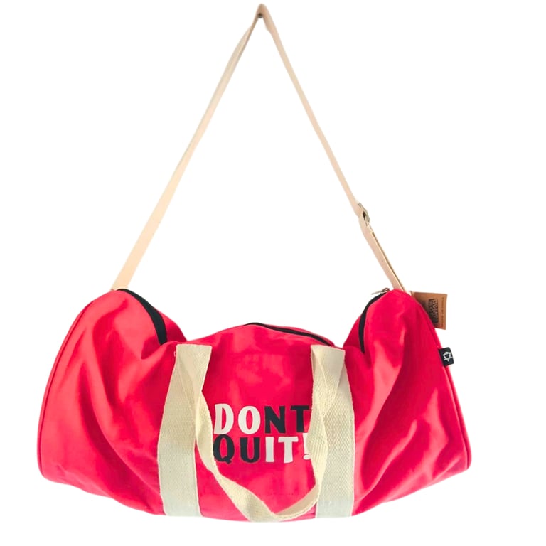 Gym Bag - Durable & Spacious, Don t Quit - Cherry Pink