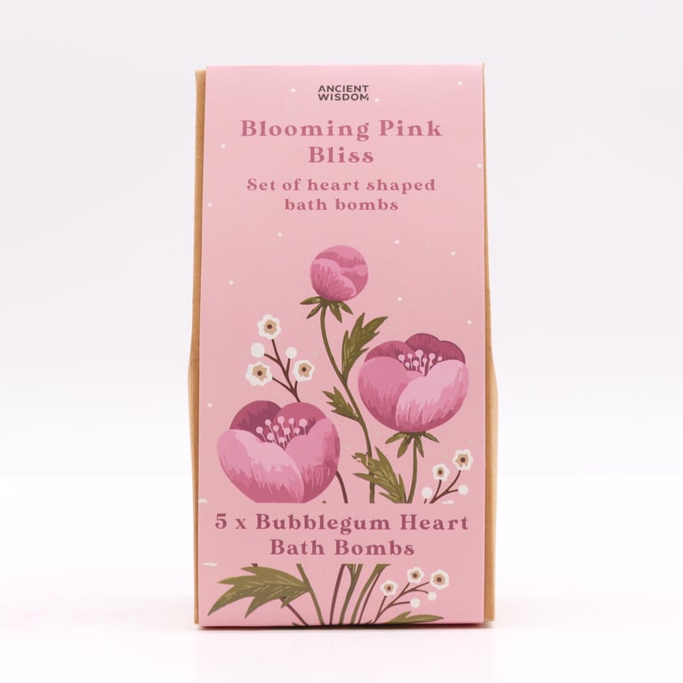 Blooming Pink Bliss Bath Heart Gift Set - Romantic Heart-Shaped Bath Products for Relaxation and Self-Care
