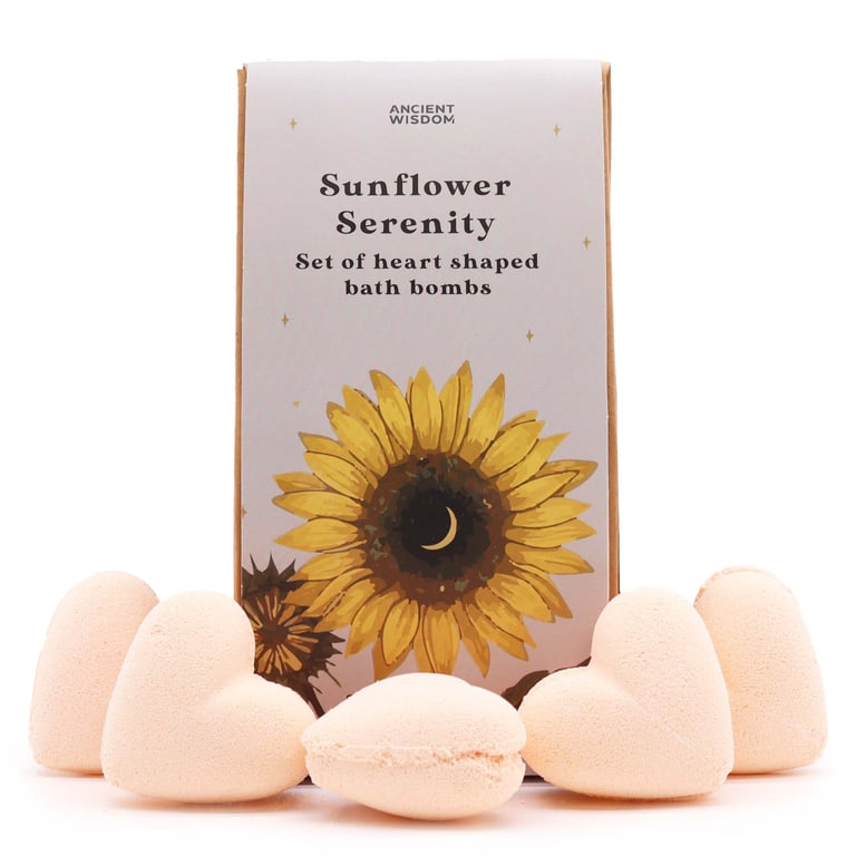 Sunflower Serenity Heart Shaped Bath Gift Set - Soothing Relaxation Essentials