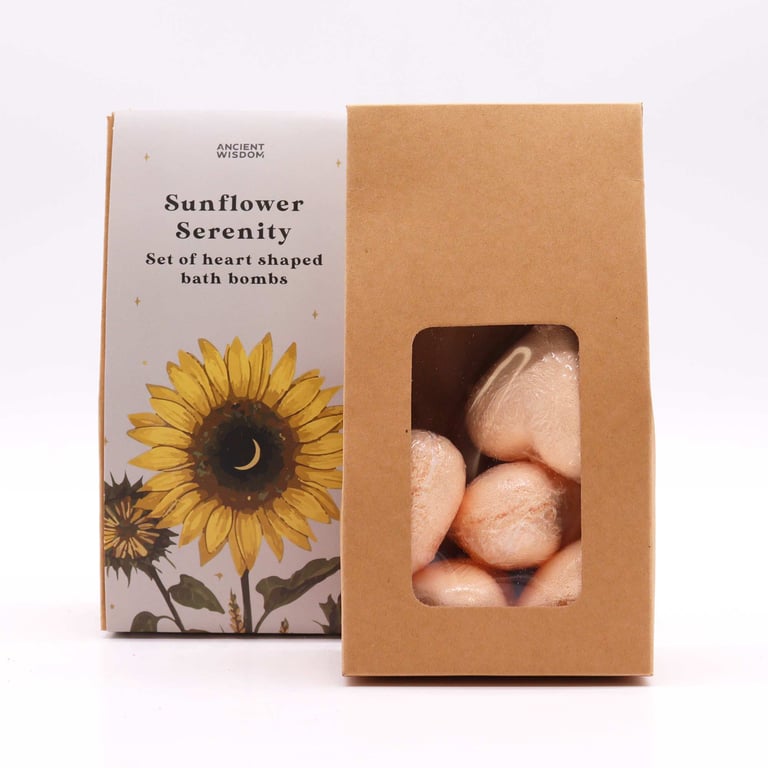Sunflower Serenity Heart Shaped Bath Gift Set - Soothing Relaxation Essentials